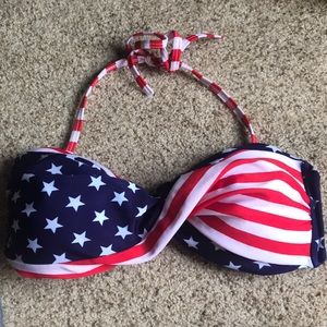 American flag bandeau bikini top
